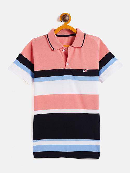 multi colored color blocked polo t-shirt - 20132334 - Very Small Image - 1