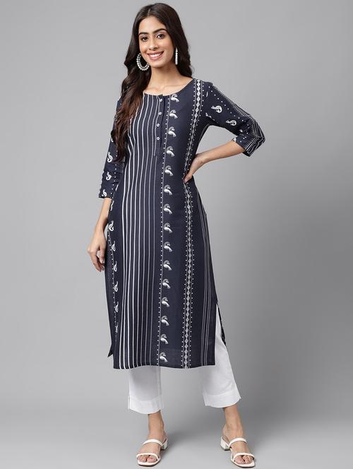 striped straight kurta - 20133034 - Very Small Image - 1