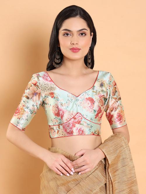 light blue regular stitched blouse - 20133243 - Very Small Image - 1