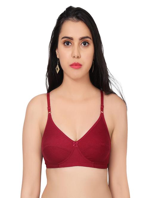 solid cotton blend regular bra - 20133638 - Very Small Image - 1