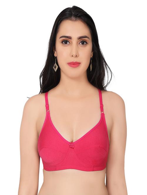 pink cotton blend regular bra - 20133641 - Very Small Image - 1