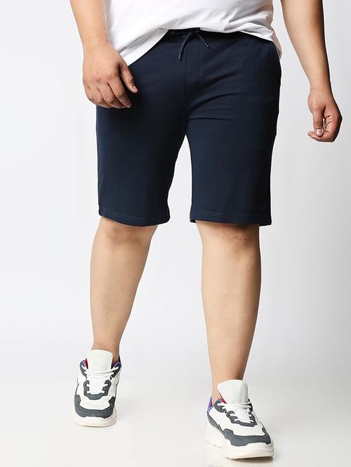blue solid mid rise short - 20134677 - Very Small Image - 1