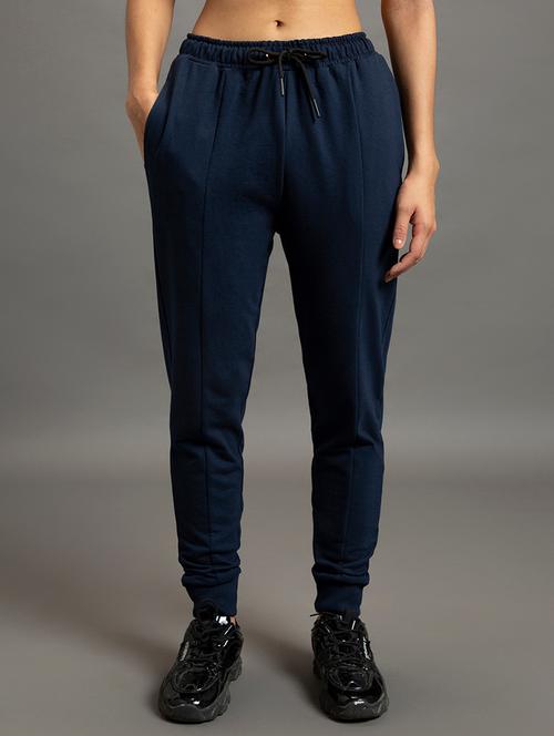 blue solid mid rise jogger - 20134722 - Very Small Image - 1