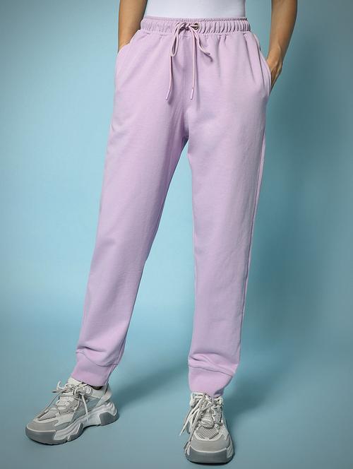 lavender solid mid rise jogger - 20134730 - Very Small Image - 1