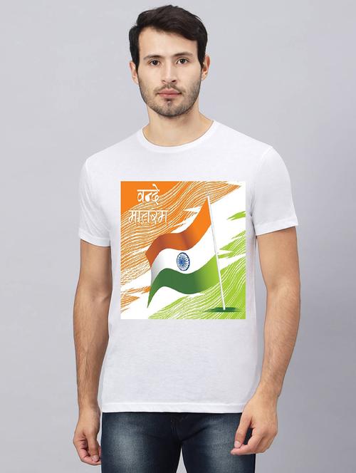round neck front print independence day t-shirt - 20135358 - Very Small Image - 1