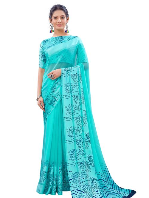 printed saree with blouse - 20135811 - Very Small Image - 1