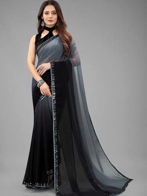 ombre printed saree with blouse - 20135834 - Very Small Image - 1