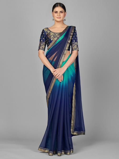 ombre printed saree with blouse - 20136019 - Very Small Image - 1