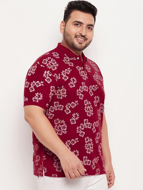 plus size printed polo t-shirt - 20136514 - Very Small Image - 1