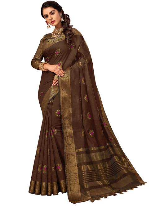 self design woven saree with blouse - 20136534 - Very Small Image - 1