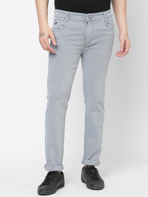 grey solid plain jean - 20136733 - Very Small Image - 1