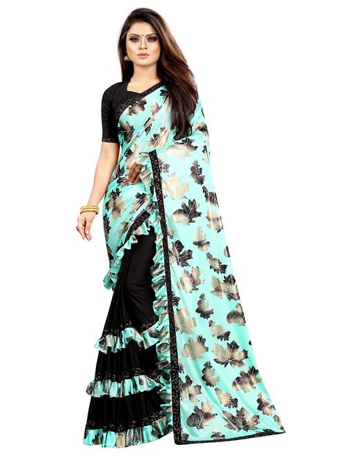 light blue printed woven saree with blouse - 20136910 - Very Small Image - 1