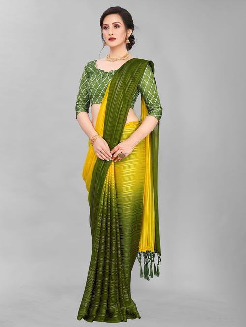 multi colored striped woven saree with blouse - 20136922 - Very Small Image - 1