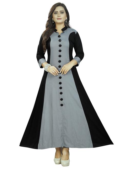 women color block ethnic dress - 20137061 - Very Small Image - 1