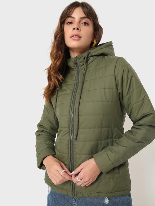 green solid long sleeve bomber jacket - 20145290 - Very Small Image - 1