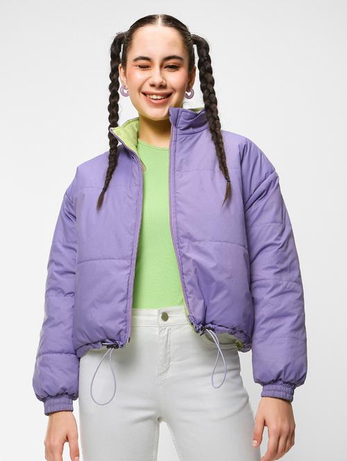purple solid long sleeve reversible jacket - 20145295 - Very Small Image - 1