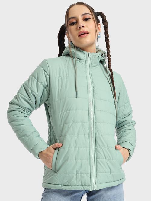 green solid long sleeve bomber jacket - 20145489 - Very Small Image - 1