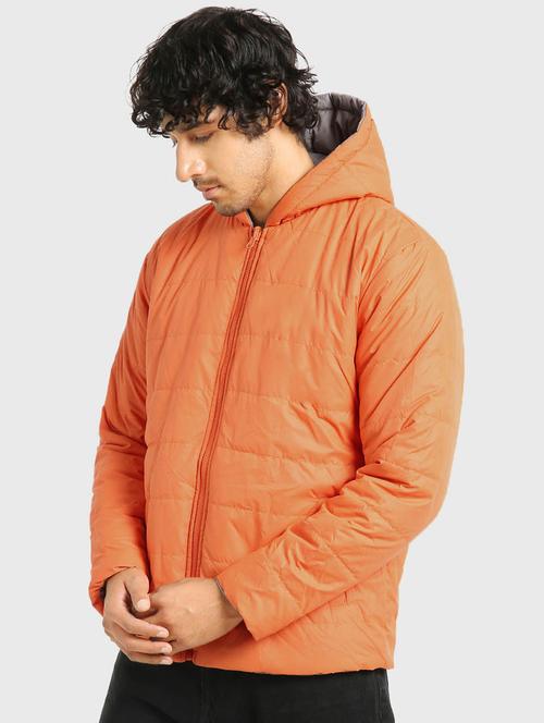 orange nylon solid quilted jacket - 20145675 - Very Small Image - 1