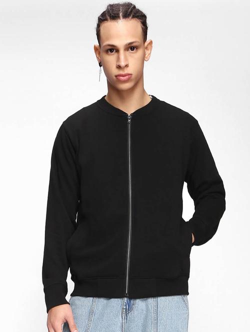 solid regular zipper sweatshirt - 20145709 - Very Small Image - 1