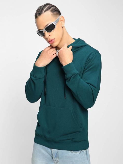 hooded neck solid regular sweatshirt - 20145717 - Very Small Image - 1