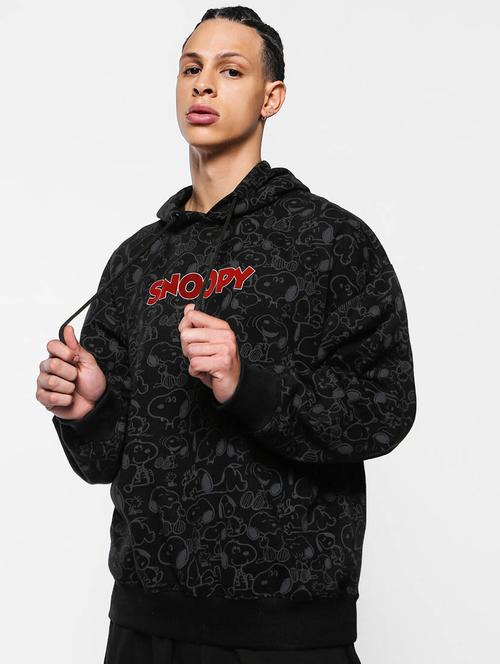 hooded neck printed oversized sweatshirt - 20145722 - Very Small Image - 1