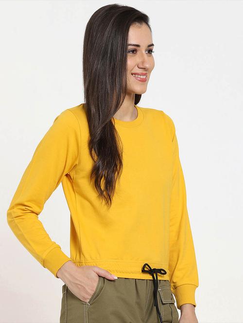 yellow solid long sleeve sweatshirt - 20145843 - Very Small Image - 1