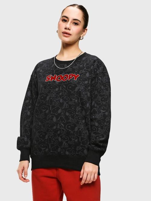black printed round neck sweatshirt - 20145881 - Very Small Image - 1