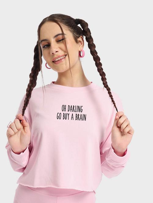 pink printed long sleeve sweatshirt - 20145901 - Very Small Image - 1