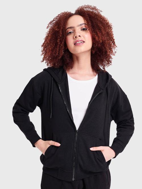 black printed long sleeve hooded sweatshirt - 20145902 - Very Small Image - 1