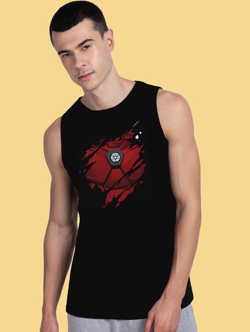 black cotton vest - 20148031 - Very Small Image - 1