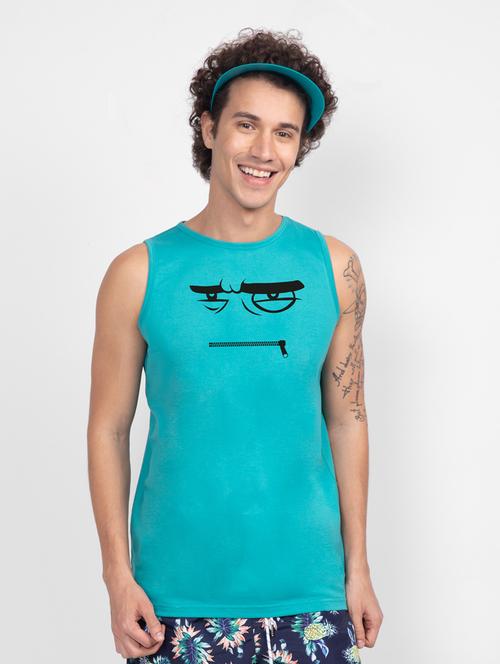 round neck printed vest - 20148035 - Very Small Image - 1