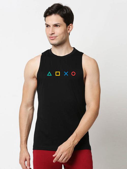 round neck printed vest - 20148042 - Very Small Image - 1