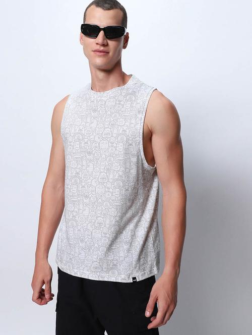 round neck printed vest - 20148073 - Very Small Image - 1