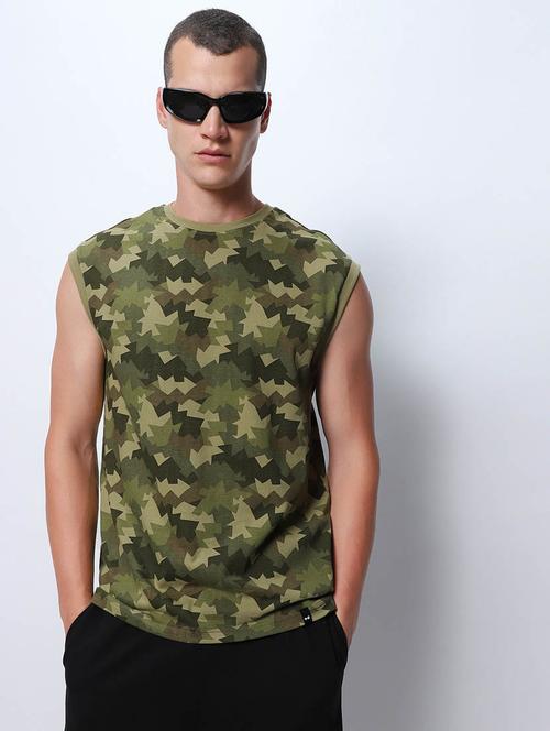 men's printed cotton vest - 20148076 - Very Small Image - 1