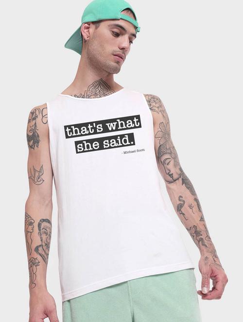 round neck typographic regular vest - 20148091 - Very Small Image - 1