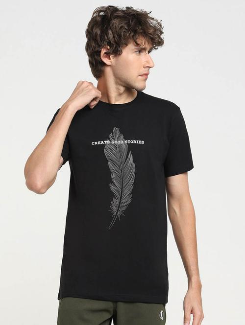 round neck printed regular t-shirt - 20148111 - Very Small Image - 1