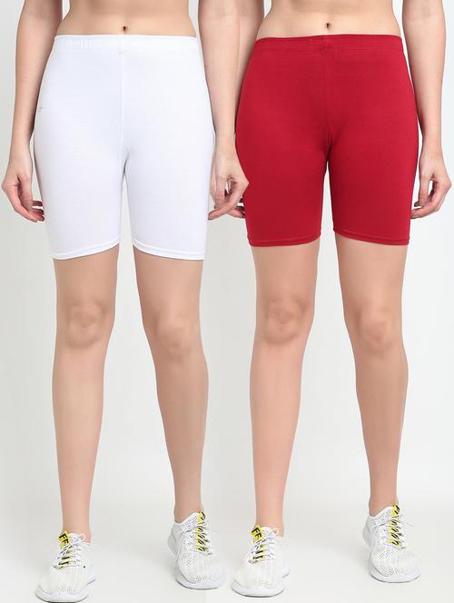 pack of 2 solid cycling shorts - 20148318 - Very Small Image - 1