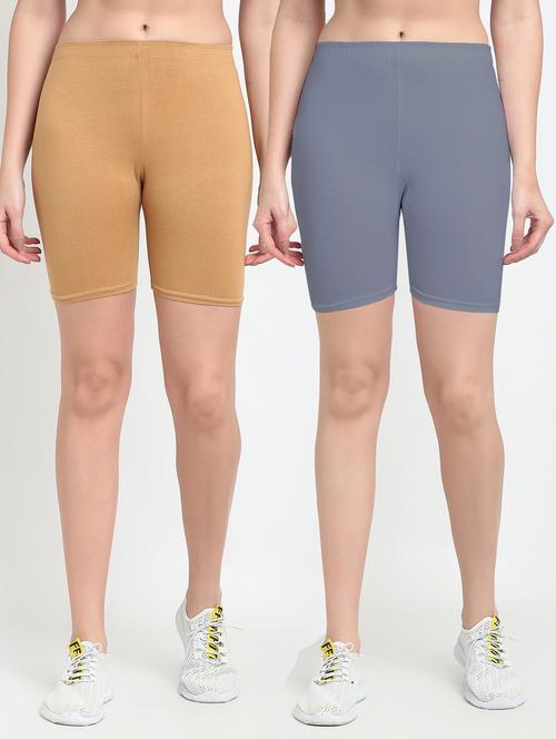 pack of 2 solid cycling shorts - 20148332 - Very Small Image - 1