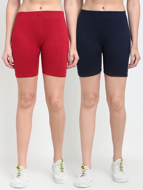 pack of 2 solid cycling shorts - 20148348 - Very Small Image - 1