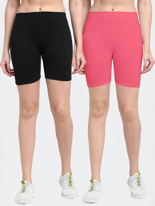 pack of 2 solid cycling shorts - 20148357 - Very Small Image - 1