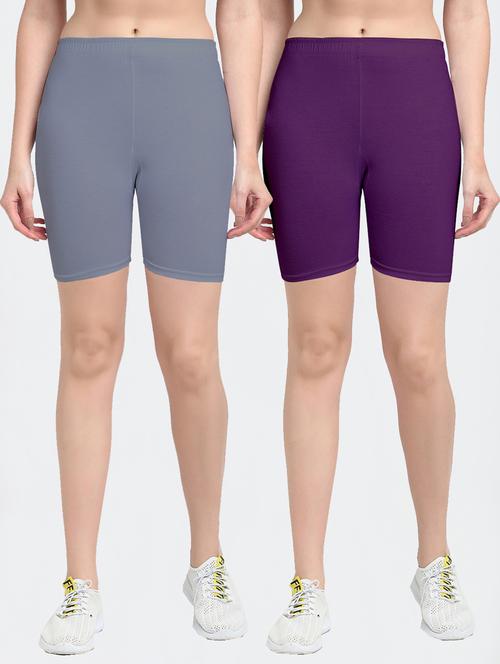 pack of 2 solid cycling shorts - 20148373 - Very Small Image - 1