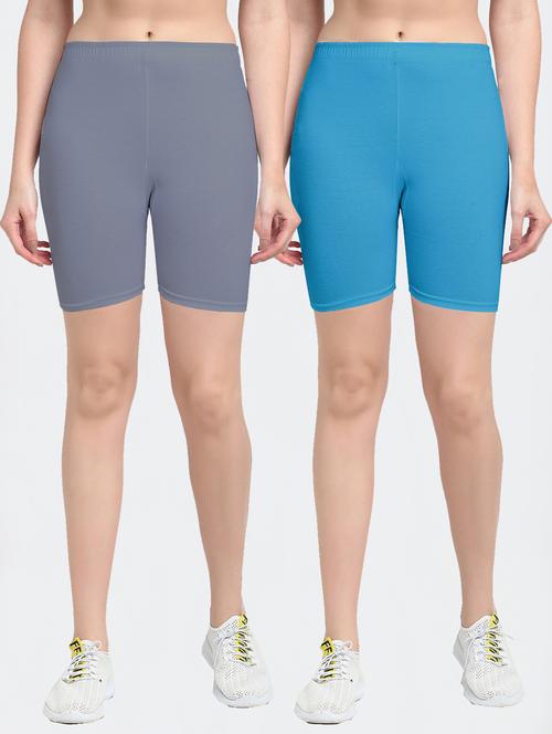 pack of 2 solid cycling shorts - 20148374 - Very Small Image - 1