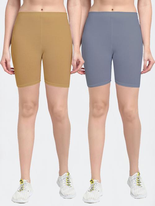pack of 2 solid cycling shorts - 20148375 - Very Small Image - 1
