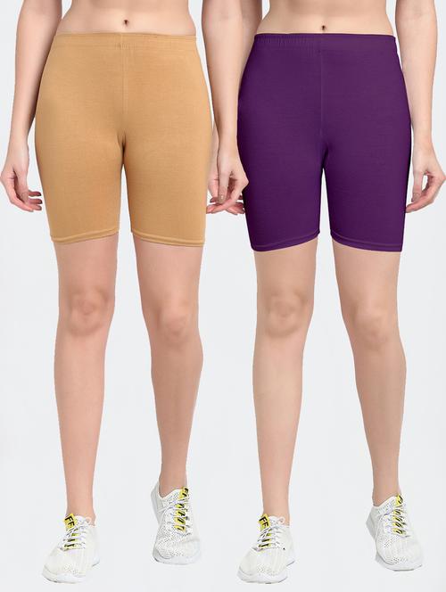 pack of 2 solid cycling shorts - 20148392 - Very Small Image - 1