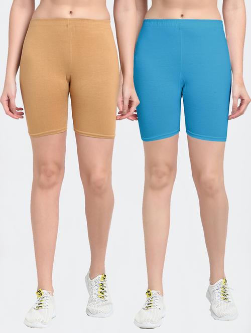 pack of 2 solid cycling shorts - 20148393 - Very Small Image - 1