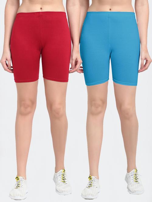 pack of 2 solid cycling shorts - 20148397 - Very Small Image - 1