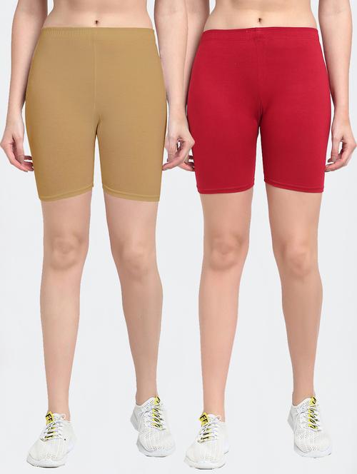 pack of 2 solid cycling shorts - 20148398 - Very Small Image - 1