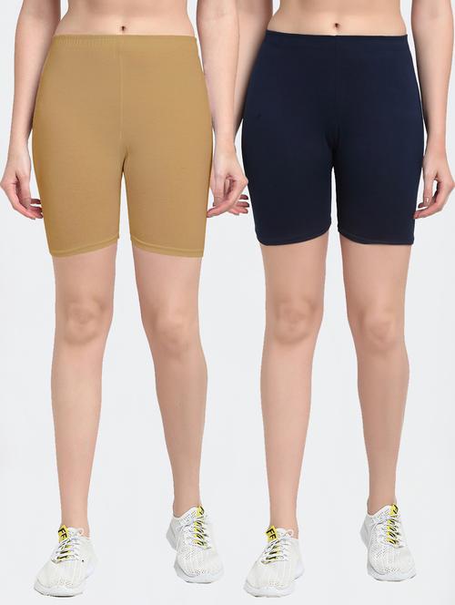 pack of 2 solid cycling shorts - 20148413 - Very Small Image - 1