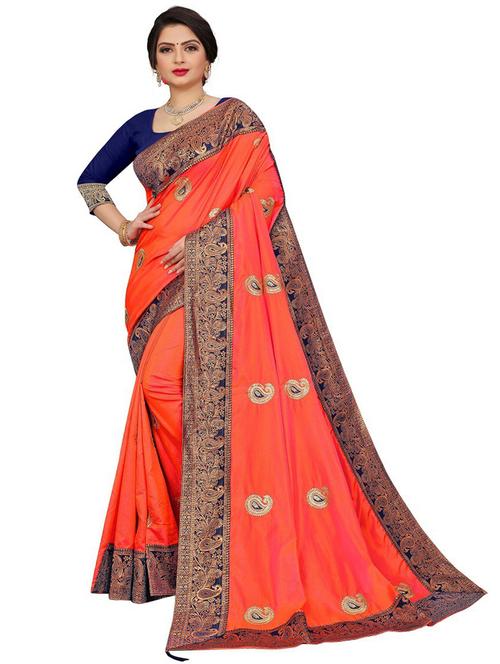 embroidered saree with blouse - 20150336 - Very Small Image - 1