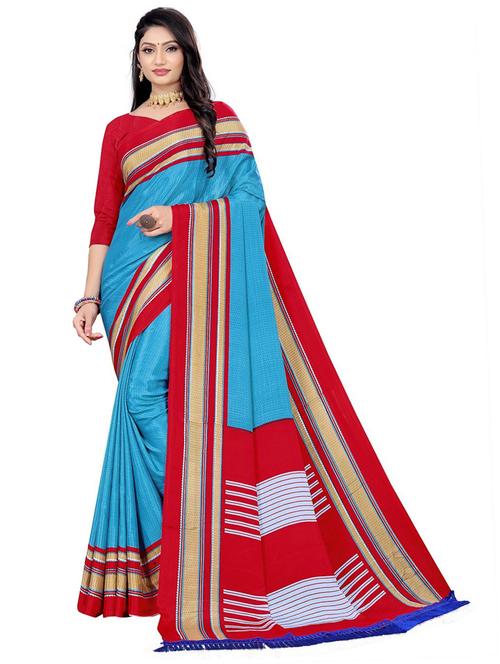 printed saree with blouse - 20150347 - Very Small Image - 1